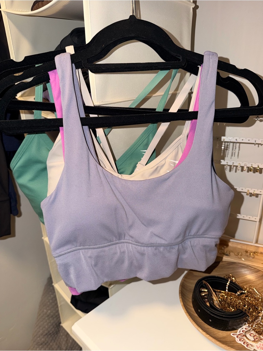 Paragon Fitwear Lavender Padded Sports Bralette with Pink Accents